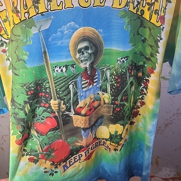Vintage Grateful Dead Keep It Green T-shirt men Size L Liquid Blue Tag 1998 - Picture 3 of 6